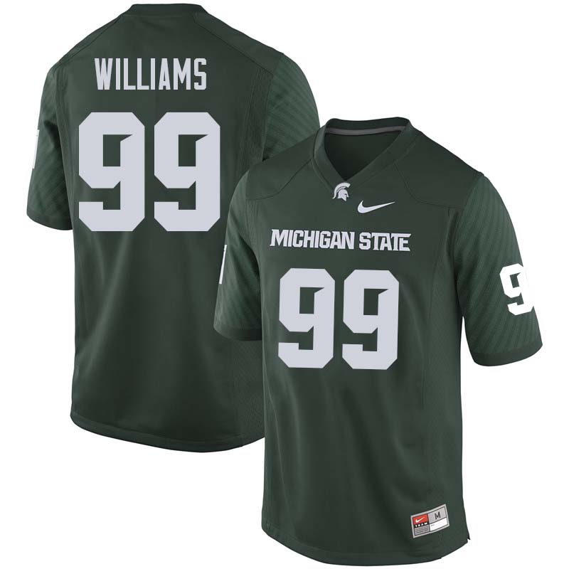 Men #99 Raequan Williams Michigan State College Football Jerseys Sale-Green